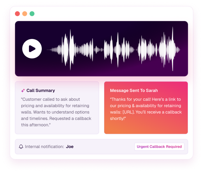 AI call summary and auto-reply
